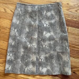 For Joseph Skirt Women's Mini Snake Skin‎ Leather Animal Print Lined Black Cream